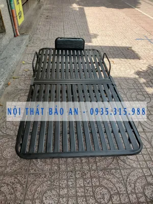 Giường sắt xếp di động kích thước ngang 1m2 x dài 1m9 BẢO AN