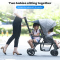 Twin Stroller Double Stroller Lightweight Adjustable Two-way Tandem Seating Foldable Baby Stroller. 