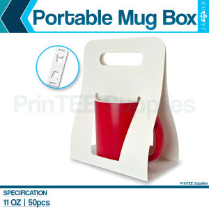 PrinTEE - CUYI High Quality Portable Mug Box with Handle for 11oz Mugs (50pcs)