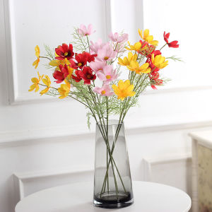 Hoa sao nhái lụa trang trí nhà cửa hoa cánh bướm cosmos trông như thật cành cao 60cm gồm 6 bông đường 8cm SN1 - Tiệm nhà LALA