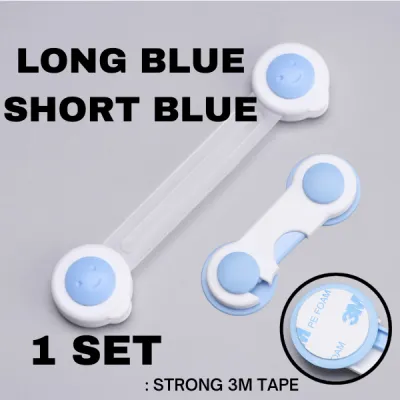 Buy1Free1 Baby Safety Drawer Lock 3M Tape Dual Head Locker Child Kid Cabinet Door Refrigerator Buckle 宝宝柜抽屉安全锁