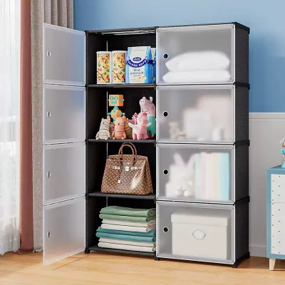 JOYNEST L82cm Dustproof Organizer Wardrobe 10Grids Almari Baju Multipurpose Magnetic Toys Storage Cabinet