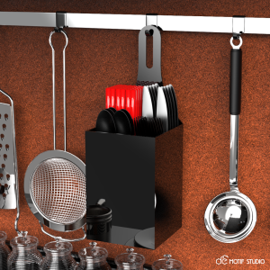 TEMPAT WADAH ALAT PENYIMPAN PENYIMPANAN SIMPAN PERALATAN DAPUR MASAK MAKAN SENDOK GARPU PISAU SUMPIT PISAU SPATULA CENTONG KOTAK ACRYLIC AKRILIK GANTUNG ORGANIZER ORGANISER CUTLERY HANGING HOLDER ESTETIK KEKINIAN ELEGAN MODERN HITAM BLACK POLOS PLAIN