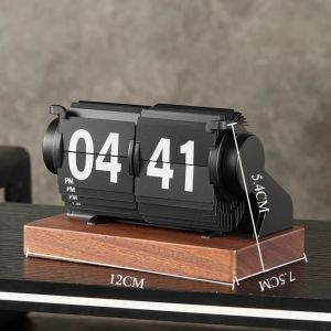 Sacesr Page Turning Digital Desk Clock Creative Retro Automatic Flip Clock Desktop Decor Luxury Aesthetic Desk Clocks Home Ornaments 2Z5B1