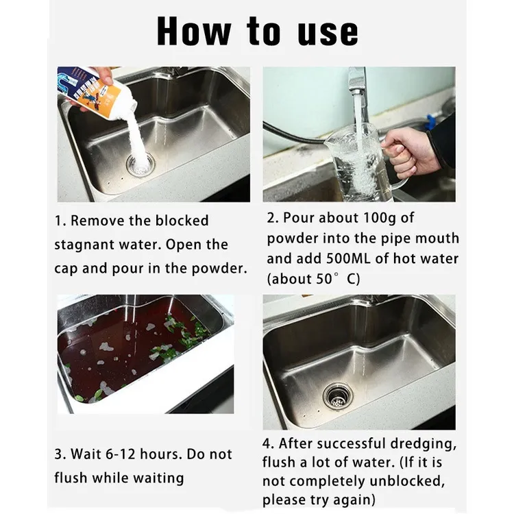 Powerful Effective Sink Toilet Clogged Remover 500G Sink Remover