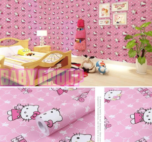 Wallpaper Dinding Hello Kitty Sayap Ukuran 45CM X 8METER