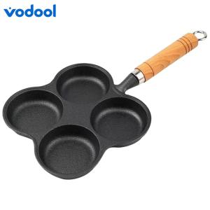 VODOOL Non Stick Egg and Burger Pan with 4 Holes Durable Coating Easy to Clean Kitchen Cookware for Breakfast and Lunch