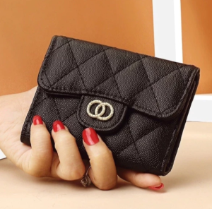 New stylish classic quilted pattern lychee leather short and compact easy to carry multiple card slots coins cards multifunctional wallet for womens