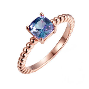 Her Jewellery Squarish Alexandrite Ring - Exquisite Lab-Cultivated Alexandrite Gem plated with 18K Gold