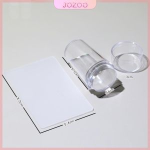 Jozoo Clear Jelly Stamper with Cap Clear Silicone Transparent Creative Nail Stamper Nail Art