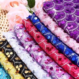 GTRBFDS Fish Scale Pattern Sequin Tulle Fabric Encrypted DIY Sewing Material Sequins Backdrop Fabric Versatile Apparel Sewing Sequin Mesh Fabric