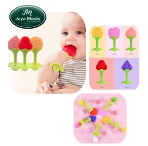 Teether Mainan Gigitan Bayi Silikon Model Buah