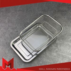 MallMainan-C1266 Keranjang Saringan Tinggi Stainless Steel Tahan Karat / Set Nampan Stainless