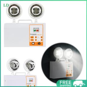COD [Free Shipping] LED Emergency Light Dual Adjustable Heads Wall Mount Corridor Safety Lamp Emergency Lamp for Business Power Outages Offices