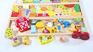 [Bekcona.] New Cartoon Traffic Animal 3D Puzzle Board Wooden Childrens Baby Wooden Early Childhood Education Puzzle Toys 3-6