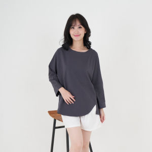 QUEENTIN Kaos Wanita Oversize 0572 Combed Spandex Polos Lengan Panjang