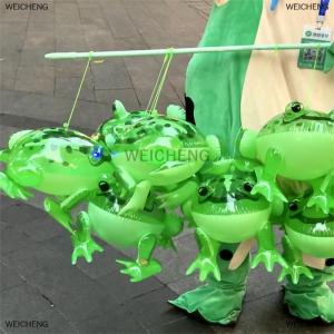 [COD] WEICHENG Glowing Inflatable Green Bouncing Frog Toad Ballon Jungle Animal Toy Funny Kids Party Gift Birthday Wedding Decoration