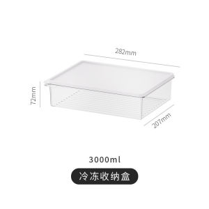 Food Storage Freezer Container with Lid - Transparent Stackable Labeled 450ml to 2100ml Kitchen Storage & Accessories
