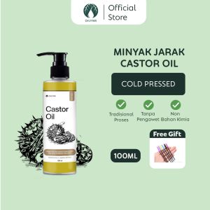 Oilyns - Castor Oil Cold Pressed 100ml - Minyak Jarak Murni Vitamin Rambut Serum Penumbuh Alis Brewok & Bulu Mata Mengatasi Rontok & Ketombe