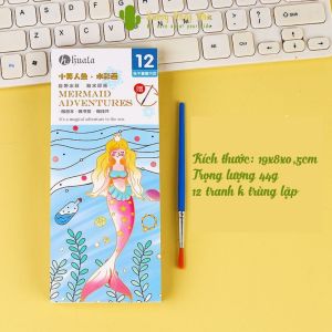 12 Tờ Di Động Màu Nước Tranh Bộ Sách Tô Màu Với Paintbrush Graffiti Tô Màu Sách Vẽ Đồ Chơi Giáo Dục