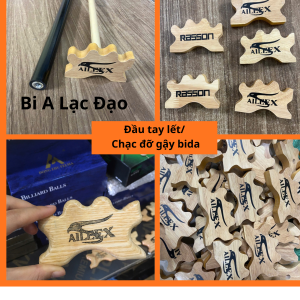 Lết gỗ aileex. Đầu đỡ gậy của tay Lết bi a chạc gậy bida chất liệu bằng gỗ in chữ aileex sản phẩm chuyên dụng dùng trong những cú đánh bóng xa trên bàn bida - Bi A Lạc Đạo