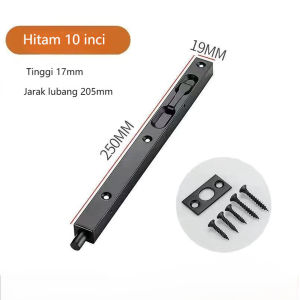 Grendel Pintu Tanam 6/8/10 Inch Stainless – Flush Bolt Anti Maling & Brushed Finish untuk Slot Pintu Kupu-Kupu + Peralatan Keamanan Rumah