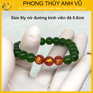 Vòng đá mã não xanh tự nhiên - Vòng tay phong thủy cho nữ mệnh mộc - Size 8 10ly - May mắn bình an tài lộc - Bảo hành 12 tháng