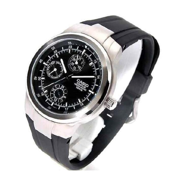 CASIO ORIGINAL EDIFICE EF 305 1AV MEN Dan Wanita Hitam Resin Jam dunia JD17ST Jam Tangan