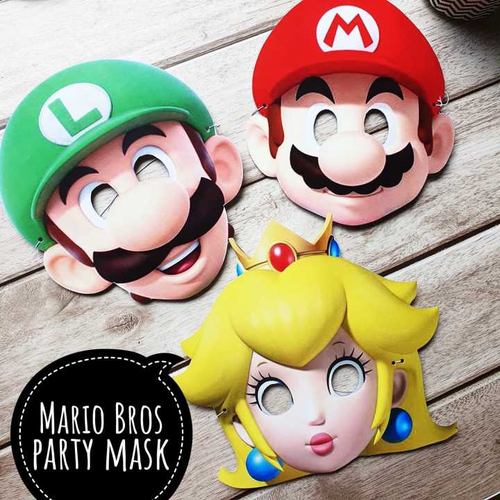 Mario Bros Topeng Pesta Party Mask Ulang Tahun Birthday Luigi
