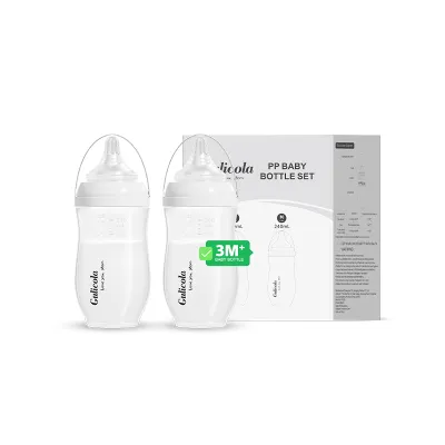 Gulicola 2pcs PP Anti-colic Baby bottle for newborn3 months+(240ml/8oz)