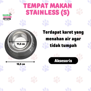 Tempat makan Anjing Kucing Hewan Pet Bowl Stainless Steel Dog Cat S