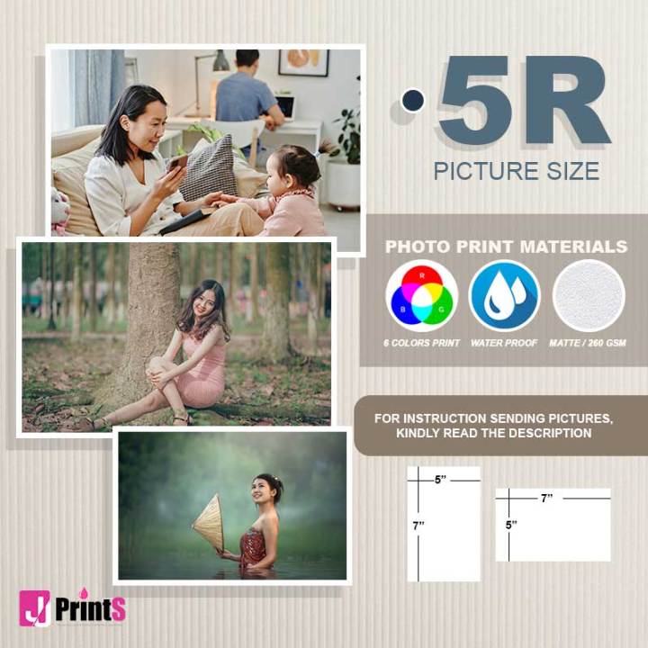 JJPRINTS Photo Printing Services 5R (5x7 inches) Bulk Order, High