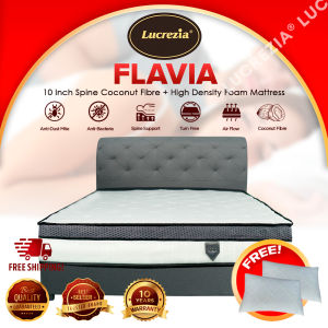 Free Shipping / Lucrezia Flavia (10 inch) Latex Feel Foam Coconut Fibre Mattress / Tilam / 椰丝床垫 Single Queen King