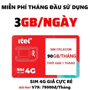 Sim 4G Giá rẻ iTel VinaPhone Data Tốc Độ Cao - Sẵn data 1 Tháng Đầu - Phí Gia Hạn Cực Rẻ  | Gói MAY V79 . FREESHIP - CHƯA KÍCH HOẠT.