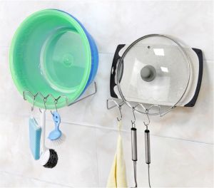 Stainless Steel basin Storage Rack Punch-Free Wall Hanging Household Bathroom Kitchen Multi-Functional Holder