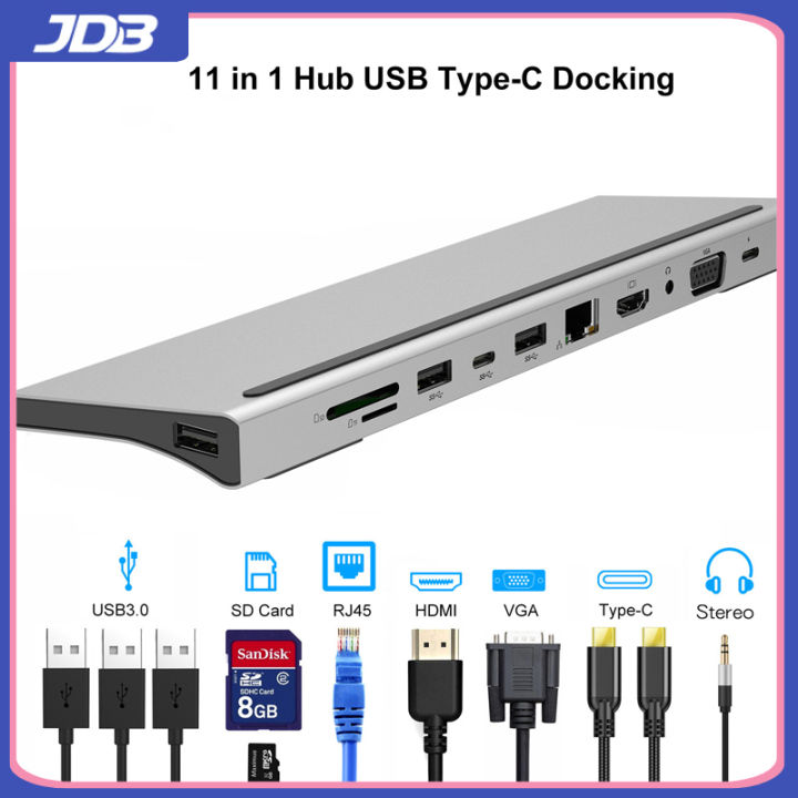 JDB 11-in-1 Type C to 3.0 USB hub PD87W fast charge, card reader, HDMI ...