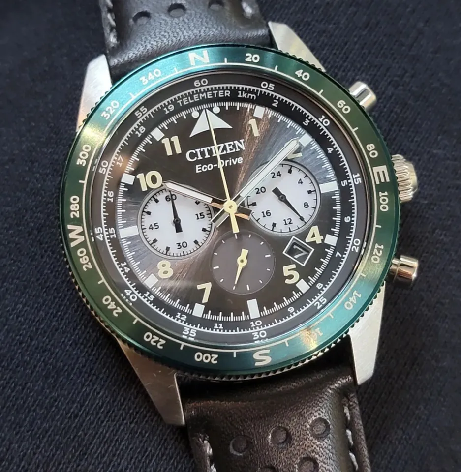100% Original) Citizen CA4558-16E Eco Drive Chronograph Black Dial