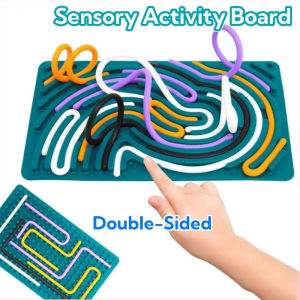 Double Sided Calming Travel Sensory Fidget Board Toy Sensory Activity Board Silicone Practice Toy