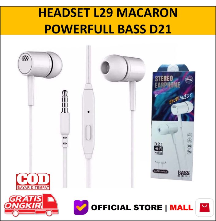Headset L29 L-29 Macaron Handsfree in Ear Music Earphone L29 Extra