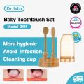 Dr.isla BY11 Toothbrush Kids Newborn Soft Brush Head Kit Dental Care Baby infant Set Silicone Baby Toothbrush New Born Baby Tongue Cleaner Silicon Gel Baby's 2 in 1. 