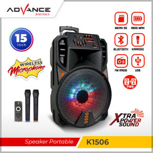 Advance Speaker Bluetooth Mic Wireless K1506 BONUS 2 Pcs Mic Wireless