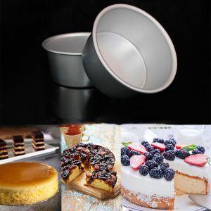 LINSBAYWU 4/6/8/10inch Bakeware Round Pattern Baking Tools Cake Pan Tray Fixed Bottom Pudding Mold Aluminum Alloy Die
