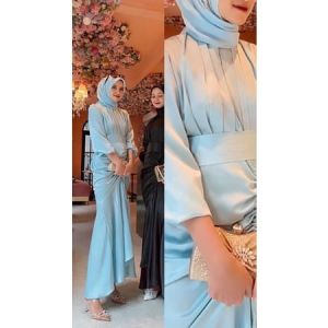 VANYA DRESS SILK LONG DRESS GAMIS SATIN GLOSSY MEWAH PREMIUM | GAMIS SERUT SATIN  KODANGAN BUSUI FRIENDLY | DRESS  PESTA WANITA MUSLIMAH KEKINIAN