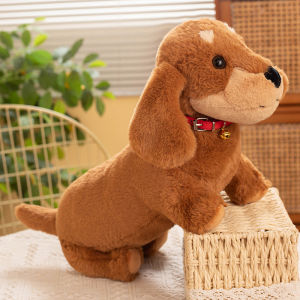 JOJO CASTLE Simulation Cartoon Dog Dachshund 30/42/50cm Soft Plush Toys Stuffed Animals Doll Pet Puppy Baby Kids Children Girl Birthday Gift Home Decor