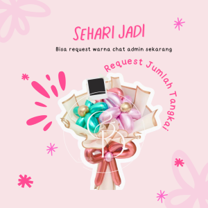Buket Balon Bunga Daisy Tambahan Wrapping / Flower Buket Balon Viral / Kado Gift Wisuda Graduation Ulang Tahun Anniversary / Gift Lucu / kado ulang tahun cewek / Buket Bunga / Set