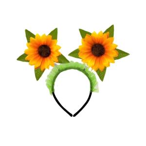 Delicate Lace Sunflower Headwear Headband Photo Props Party Cosplay Costumes Dancing Party Headband for Wedding