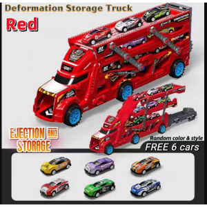 Ready Stock Toys Truck For Boys Garage Car Truck with Cars Hotwheels mainan budak lelaki Storage Box Alloy Car DieCas