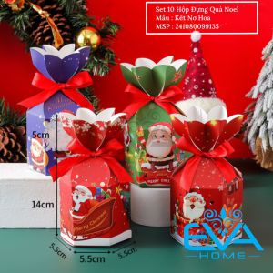 Set 10 Hộp Đựng Quà Giáng Sinh / Hộp Giấy Đựng Quà Noel Nhiều Mẫu Và Hoạ Tiết Đẹp