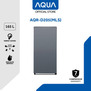 AQUA Kulkas 1 Pintu 165 L [Light Silver] - Giant Freezer - Environmental Friendly - Semi Auto Defrost - Tempered Glass Tray - Bigger Vegetable Tray - Energy Saving - AQR-D205(MLS)