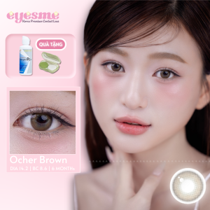 Lens Eyesme - Ocher Brown - Lens nâu tự nhiên - Kính áp tròng Hàn Quốc từ 0 đến 8 độ